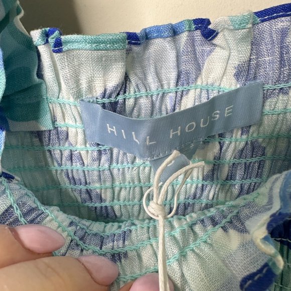 NEW Hill House Paz Top Size S Ocean Kaleidoscope Sleeveless Smocked Linen Nap - Picture 6 of 8